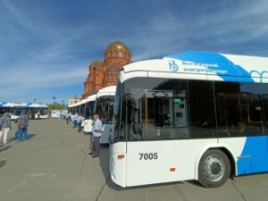18 modern trolleybuses go to route number 8a in Volgograd